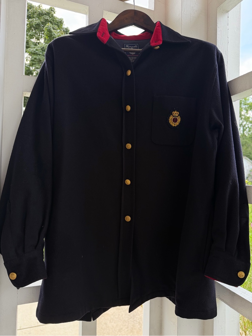 VTG Façonnable by Albert Goldberg Luxury Wool Crest Shirt-Jacket